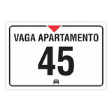 Kit 45 Placas Garagem Vaga Apartamento Veículo Pvc 25x18