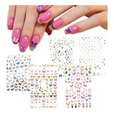 Kit 455 Adesivos 3d Unha Holografico Nail Borboleta Colorido