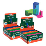 Kit 48 Apontador Bloco 40 Escolar Atacado 2 Display Escolar