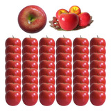 Kit 48 Maçã Vermelha Fruta Artificial Decoração Realista 8cm