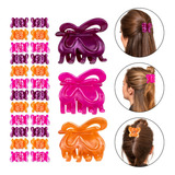 Kit 48 Presilha Cabelo Borboleta Colorida Perolada Penteado