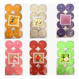 Kit 48 Velas 6 Aromas Rechaud Flutuante Coloridas Decoração