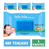 Kit 480 Lenços Umedecidos Bebê Feliz Atacado