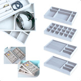 Kit 4bandeja Porta Joias Bijuteria Veludo Organizador Gaveta