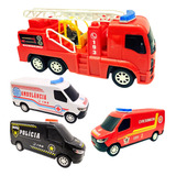 Kit 4pcs Carros Resgate