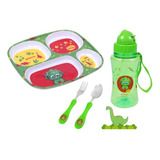 Kit 4pçs Prato Infantil Bebê Prato Divisória Talher Squeeze