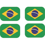 Kit 4un Adesivo Refletivo Bandeira Brasil