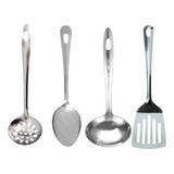 Kit 4un Colher Arroz Concha Escumadeira Espátula Top 1