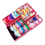 Kit 4x Caixa Organizador Quarto Organizar Meia Roupa Intima