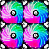 Kit 4x Cooler Fan Led Rgb Ring 120mm 12cm Gabinete Pc Gamer