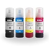 KIT 4x Cores Refil Tinta 544 504 Compatível L3150 L3250 L3110 L5190 L3210 L5290 L1250 L5590 T544 T504 KORA Ou EVOLUT