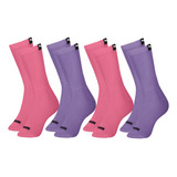 Kit 4x Pares Meia Esportiva Feminina Cano Longo Puma