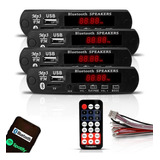 Kit 4x Placas Decodificadoras Mp3 Bt Usb Sd Caixa Ativa Aux