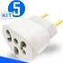 Kit 5 Adaptador De Tomada 10a 20a 250v T Universal