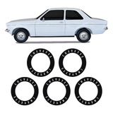 Kit 5 Adesivos Calota Roda Chevette 1976 Sl Tubarão Preto