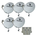 Kit 5 Antena Century Digital Parabolica
