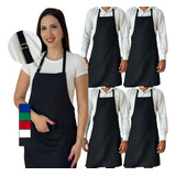 Kit 5 Avental Cozinha Garçom Oxford Restaurante Lachonete