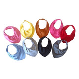 Kit 5 Babador Bandana Impermeável Com Regulagem Estampa Lisa