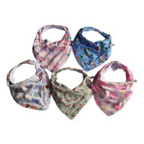 Kit 5 Babeiros Babador Bandana Infantil Menina Impermeável