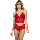 Kit 5 Baby Doll Conjunto Lingerie Sexy Atacado Renda Caleçon