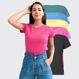 Kit 5 Baby Looks Blusa Feminina Malha De Algodão Sem Estampa