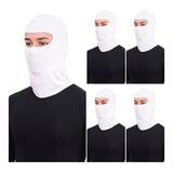 Kit 5 Balaclavas Moto Branco Mascara Touca Ninja Bandana
