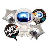 Kit 5 Balão Astronauta Metalizado Estrela