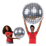 Kit 5 Balao Globo 1 27m 61cm Disco Metaliz Orbz 4d Gigante