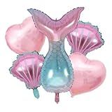 Kit 5 Balão Metalizado Sereia Menina Aniversario Festa