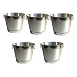 Kit 5 Baldes De Gelo Cerveja Champanhe 5 Litros Aluminio