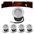 Kit 5 Balizador Spot Led Embutir Chão Piso Jardim 3w Quente Cúpula Inox Estrutura Preto