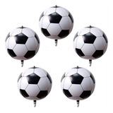 Kit 5 Balões Bola De Futebol Copa Metalizado 4d 45cm