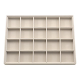 Kit 5 Bandejas Grandes 37x27 Com 20 Divisões Joias Brincos Cor Off white