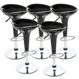 Kit 5 Banquetas Cozinha Bar Lótus Base Giratória Assento Abs
