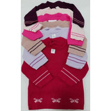 Kit 5 Básica De Lã Blusa Frio Bebê Menina Inverno Infantil