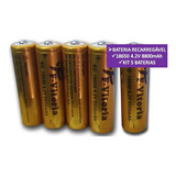 Kit 5 Bateria18650 Recarregável 8800mah 4.2v Lanterna