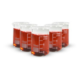 Kit 5 Becker De Vidro Forma Baixa Graduado 10ml Bequer
