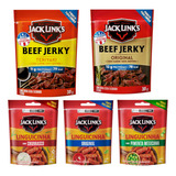 Kit 5 Beef E Linguiça Jerky Protein Snacks Carne Jack Links