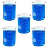 Kit 5 Béquer 500ml Becker De Vidro Forma Baixa Graduado