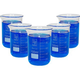 Kit 5 Béquer Becker De Vidro Forma Baixa griffin 100ml