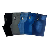 Kit 5 Bermuda Jeans Masculina Slim Plus Size Extra Grande
