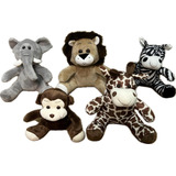 Kit 5 Bichos De Pelúcia Safari Nicho Decoração Antialérgico