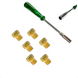 Kit 5 Bicos Injetores Converter P Gás Botijão Chave Canhão
