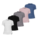 Kit 5 Blusa Feminina Blusinha Basica Algodao Premium