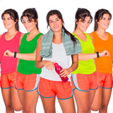 Kit 5 Blusa Regata Feminina Academia Básica Dry Moda Fitness