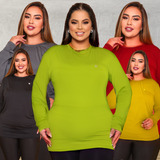 Kit 5 Blusa Térmica Feminina Plus Size De Proteção Solar Uv