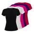 Kit 5 Blusas Camiseta Baby Look Gola V Manga Curta Atacado