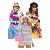 Kit 5 Blusas De Tricot Modinha Escocesa Inverno Atacado