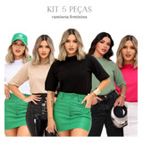 Kit 5 Blusas Feminina