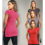 Kit 5 Blusas Feminina Tapa Bumbum Sobre Legging Fitness